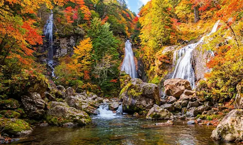 乗鞍高原の三本滝と紅葉